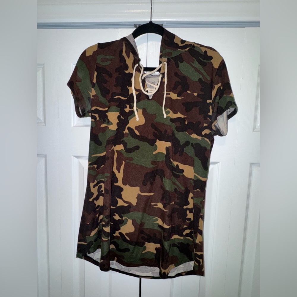 Camo Hooded T-Shirt